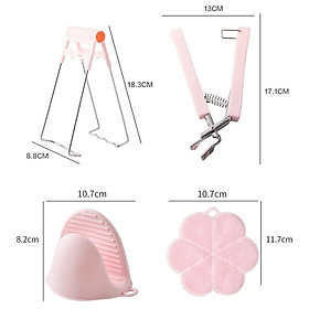 Mua Bộ dụng cụ kẹp gắp thức ăn chống nóng  bỏng tay đa năng  thông minh 6 món gồm: kẹp gắp bát đĩa  bắc xoong nồi  miếng lót nồi  miếng rửa chén silicon