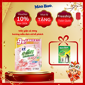 Viên giặt xả Mao Bao - Chống nấm mốc và kháng khuẩn 10g*25 viên (Hương mẫu đơn và hổ phách)