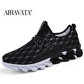 Giày sneakers giày đi bộ thời trang rhomboid thoải mái giày chạy bộ chạy bộ giày có kích thước giày dép 39-47 Color: black Shoe Size: 44