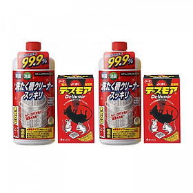 Combo Thuốc diệt chuột Dethmor dạng viên + Nước tẩy vệ sinh lồng máy giặt Rocket nội địa Nhật Bản