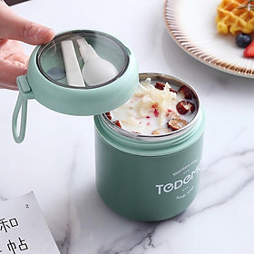 Mua Bình ủ cháo  cốc đựng canh Tedemei chất liệu Inox 304  có kèm theo thìa  dung tích 530ml giữ nhiệt