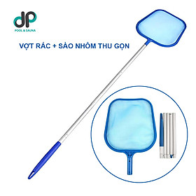 Mua Sào nhôm kèm vợt rác chuyên dụng bể bơi  hồ cá - Combo vợt rác kèm sào nhôm tháo rời  thu gọn