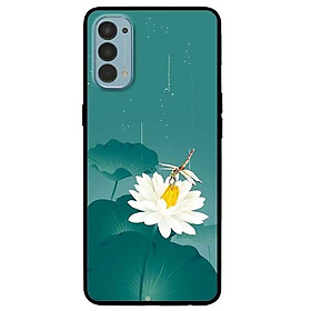 Ốp lưng dành cho Oppo Reno 3 / A91 - Reno 3 Pro - Reno 4 - Reno 4 Pro mẫu Hoa Trắng Chuồn Chuồn