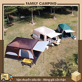 Lều cắm trại, dã ngoại du lịch nhiều phòng ngủ không gian lớn chống nước chống gió cho cả gia đình từ 4 -12 người