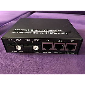 Mua Converter 2 Quang 3 LAN 100Mbps - Thiết Bị Chuyển Đổi Quang Điện 2 Quang 3 LAN 100Mbps