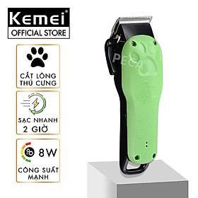 Tông đơ cắt tỉa lông thú cưng Kemei KM-CW10 điều chỉnh 2 mức tốc độ công suất mạnh 8W sạc nhanh USB chuyên nghiệp phù hợp cắt lông chó, mèo