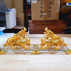 Mua Cặp Tỳ Hưu Phong Thủy Chiêu Tài Hút Lộc đế kính cao 14cm ngang 16cm ( 6 màu