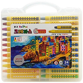 Hộp 24 Bút Sáp Dầu Railpas Oil Pastel - Mungyo MRCO-24