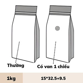 Mua Túi giấy kraft có van 1 chiều túi 4 cạnh có zip gói hàng đựng thực phẩm bao bì đựng cà phê giúp tái dùng lần