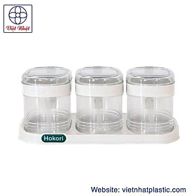 Lọ gia vị bộ 3 hokori nhựa Việt Nhật mã 2936