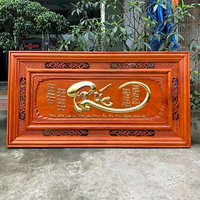 Tranh chữ phúc bằng gỗ hương đỏ kt 67×127×4cm