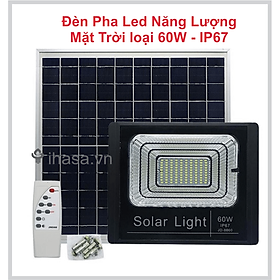 Đèn Năng Lượng Mặt Trời Pha 60W lắp sân vườn