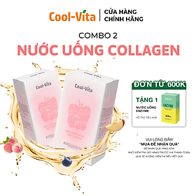 Combo 2 Hộp Nước Uống Collagen Peptide 3000mg Coolvita Hỗ Trợ Trẻ Hóa Sáng Da, Hỗ Trợ Dưỡng Tóc và Móng Kết Hợp Vitamin B3 (45ml× 7 túi)/hộp