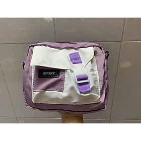 Túi đeo chéo nữ nắp cài Mã "TCHS0065" đơn giản màu pastel phong cách nữ sinh xinh xắn - Tím