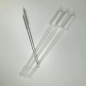 Clear Straws for Tumblers with Cleaning Brush Transparent Drinking Straws Long Straws Reusable Straws for  Drinks Juice Coffee