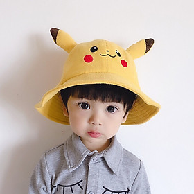 Mũ rộng vành hình Pikachu dễ thương cho bé ( Màu vàng ) 