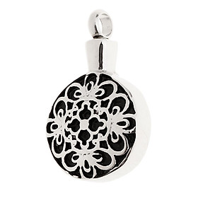 Enamel Black Flower Cremation Urn Pendant Ash Memorial Keepsake Charms