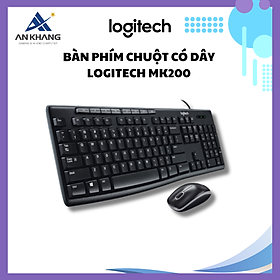 Mua Bàn phím chuột có dây Logitech MK200 có kích thước đầy đủ  Tám phím phương tiện  Chống đổ tràn  bền bỉ - Hàng Chính Hãng