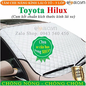 Tấm che chắn nắng kính lái ô tô Toyota Hilux CAO CẤP 3 Lớp Chắn Nắng Cản Nhiệt | OTOALO