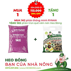 (MUA 1 TẶNG 1) Mua phân RYNAN 240 TẶNG 1KG phân trùn quế viên nén (KHÔNG HÔI - KHÔNG MỌC CỎ)