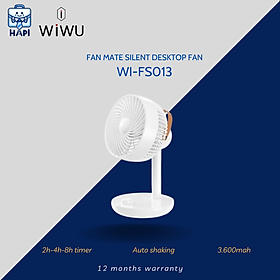 Mua Quạt Mini Tích Điện hàng chính hãng WiWU FAN MATE Wi-FS013: Tự động xoay 120 độ  4 cấp gió  chế độ hẹn giờ