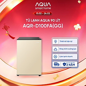 [SẢN PHẨM MỚI 2025] Tủ lạnh Aqua 90 lít AQR-D100FA(GG) - Màu be - Freeship toàn quốc - Có hỗ trợ đổi sang hồng - Hàng chính hãng