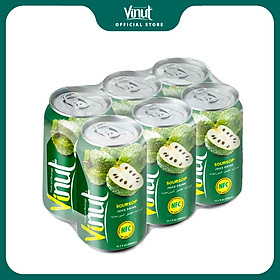 Lốc 6 Lon Nước Ép Mãng Cầu Lon 330 ml 
