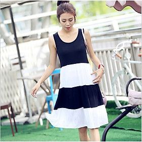 Đầm bầu nữ kẻ sọc ngang không tay HB06