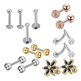 Mixed Rhinestone Ball   Bar  Barbell  Jewelry - A