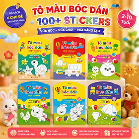 Sách - Tô Màu Bóc Dán 100+ Stickers Song Ngữ Anh - Việt Cho Bé Từ 2-10 Tuổi ( Bộ 6 cuốn )