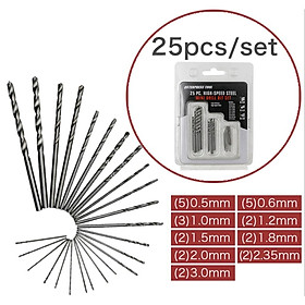 Mua BỘ 25 MŨI KHOAN MINI TIỆN DỤNG 0.5 /0.6 / 1.0 /1.2/1.5/2.0/2.35/2.5/2.8/3.0 mm