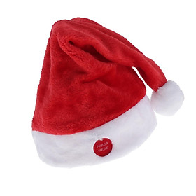 Electric Musical Santa Claus Hat Plush Toy Swing Hat Creative Christmas   Red