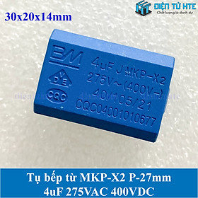 Mua Tụ bếp từ MKP-X2 4uF 275VAC 400VDC pitch 27mm Xanh dương size 30x20x14mm