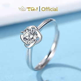Nhẫn Bạc Đôi TQJ-NZ48, Nhẫn Bạc 925, Nhẫn Bạc Thời Trang, Nhẫn Bạc Đôi Cỏ Bốn Lá Đính Đá
