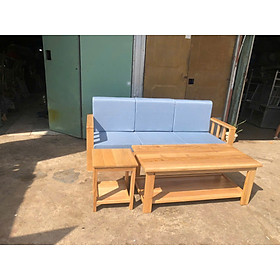 Mua Bộ sofa băng gỗ Juno Sofa kèm nệm  bàn và 1 ghế đôn hiện đại  giá rẻ  tiện lợi