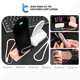 Sạc Dự Phòng Không Dây Selfie WIWU W016 Kết Nối Bluetooth Chụp Hình, Quay Video, Dung Lượng 4.500mAh, Tích hợp Dây Đeo - Hàng Chính Hãng