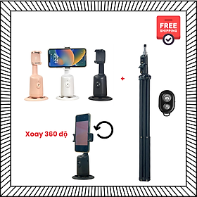 Gimbal xoay tự động P01 (Tặng Kèm Chân Cao Cấp 1m7+Remote) - Phụ kiện hỗ trợ Selfie quay video 360 độ, livestream - Hàng chính hãng