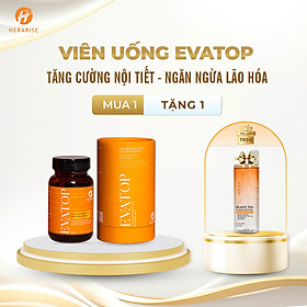 [Mua 1 Tặng 1] Combo 1 Hộp Viên Uống Evatop Tặng 1 Tẩy Trang Tinh Chất Trà Đen