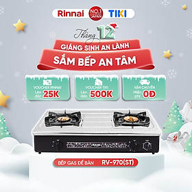 Mua Bếp gas dương Rinnai RV-970(GL) mặt bếp kính và kiềng bếp men - Hàng chính hãng