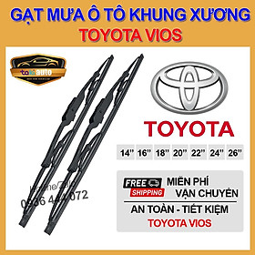 Cần gạt nước mưa trước Toyota Vios thanh gạt mưa khung xương sắt chổi gạt