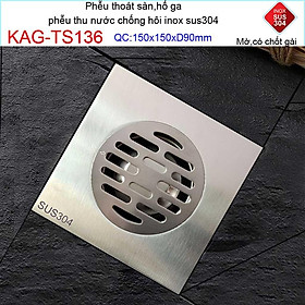Mua Phễu thoát sàn chống mùi hôi có chốt gài  Phễu thu nước inox 304  thoát sàn Kace 15D90 KAG-TS136