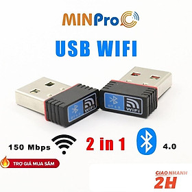 Mua USB WIFI Bluetooth thu wifi cho máy tính bàn  laptop tốc độ cao - MINPRO
