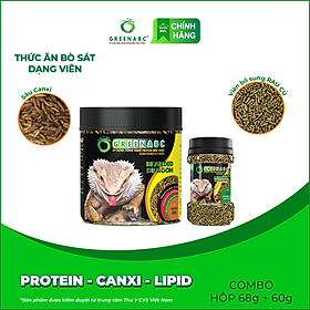 Thức ăn Rồng Úc GREENABC - Bearded Dragon – Tăng trưởng nhanh, lên màu đẹp – Hộp 68g