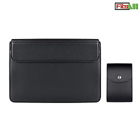 Túi đựng Macbook, laptop, bao da chống sốc dành cho máy tính 13.3 inch, 14.1-15.4 inch, bên ngoài túi là giá đỡ tản nhiệt tiện lợi  kèm túi đựng phụ kiện c