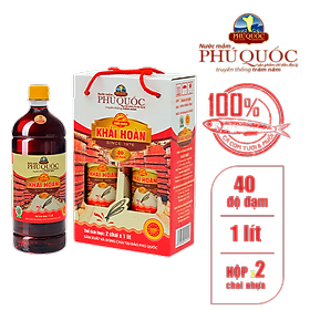 Nước mắm Khải Hoàn Phú Quốc 40 độ đam 1000ml cặp 2 chai