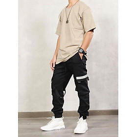 < FREESHIP > Quần jogger kaki túi hộp PHẢN QUANG co giãn 4 chiều, nam nữ mặc được