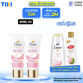 Combo 2 Kem ngăn mùi tinh chất serum vùng cánh cao cấp Dove dành cho nữ với 3% Niacinamide dưỡng da sáng mịn đều màu 40ml