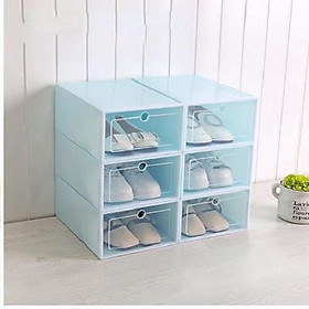 Mua Hộp đựng giày dép trong nhà trong suốt nắp nhựa cứng cáp size to chịu tải 4kg  Tặng thêm gói hút ẩm