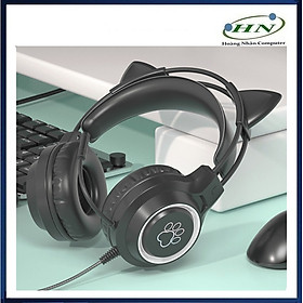 Mua Tai nghe chơi game có dây SY-G35 thiết kế tai mèo dễ thương trang bị đèn led RGB cực đẹp dành cho các nữ game thủ - HN