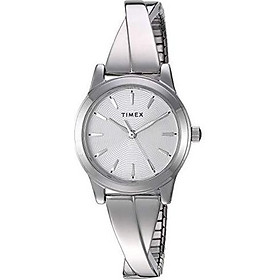 Timex Women's TW2R98600 Stretch Bangle Crisscross 25mm Two-Tone Expansion Band Watch